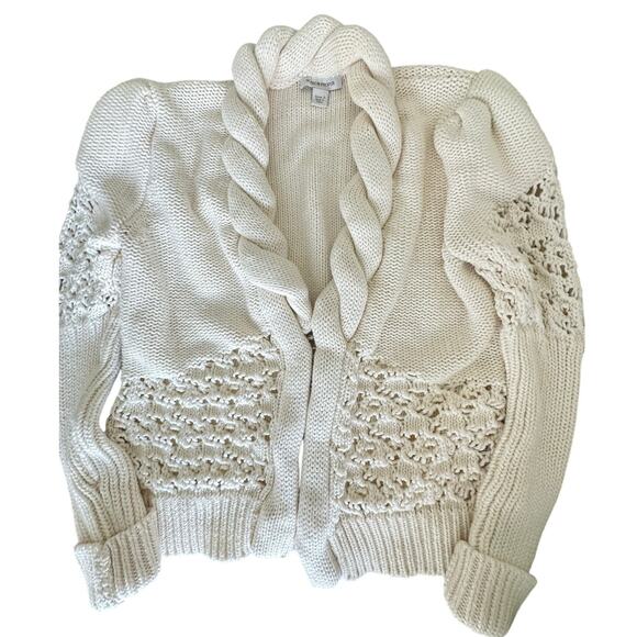 Boston proper twisted collar knitted 100% cotton open front cardigan size Small - Picture 8 of 9